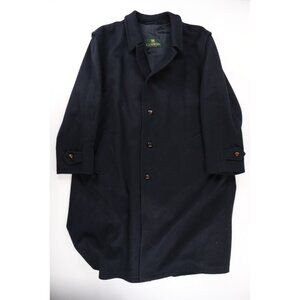 Giesswein Austria Wool Blend Long Coat Black Warm Winter Mens Sz 46R  5 Button